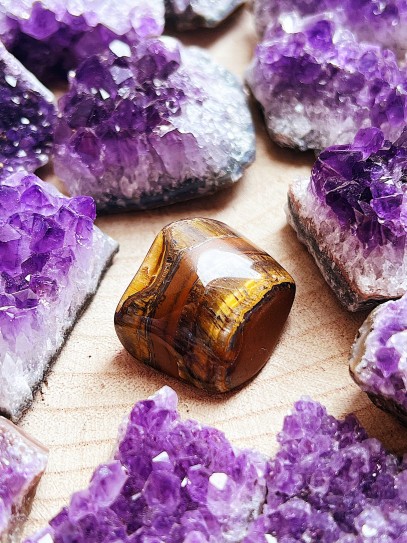 Rodado de Ojo de Tigre mediano | Protección y suerte