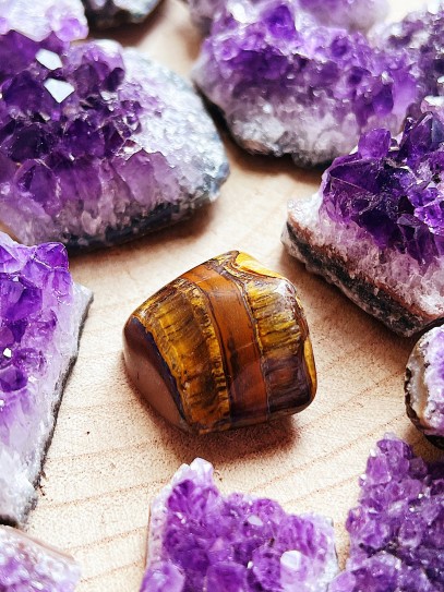 Rodado de Ojo de Tigre mediano | Protección y suerte