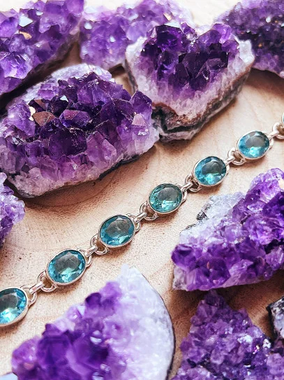 Pulsera 'Indra' de Aguamarina
