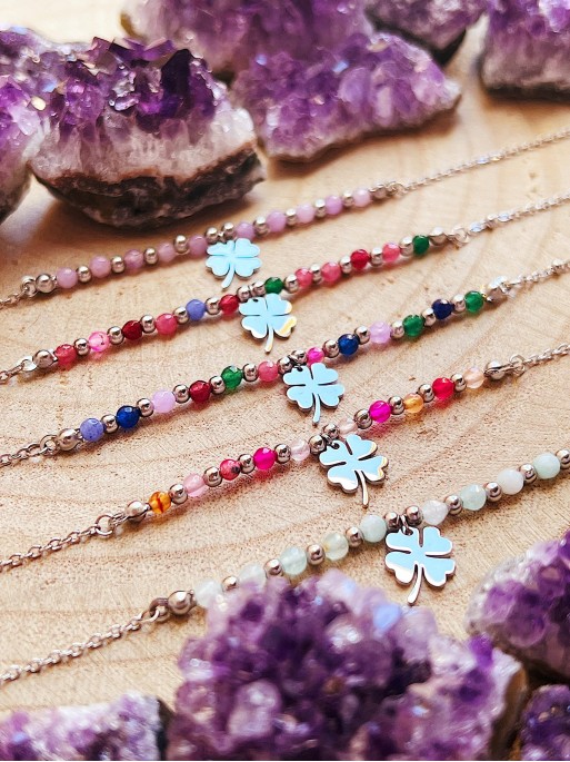 Tobillera 'Nahali' de piedra natural variada