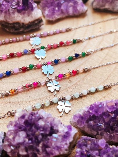 Tobillera 'Nahali' de piedra natural variada