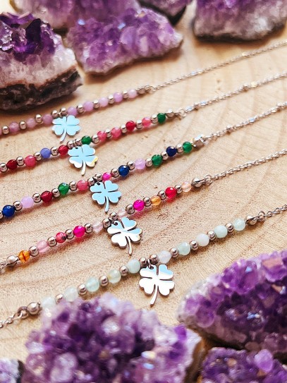 Tobillera 'Nahali' de piedra natural variada