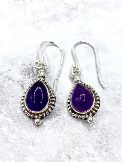 Amethyst 'Bali tear' earrings