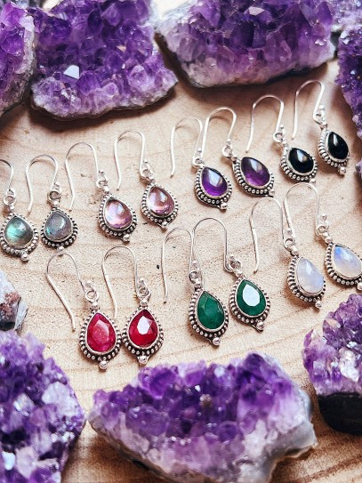 Pendientes 'Bali tear' de Cuarzo rosa