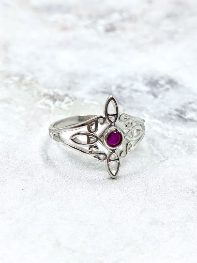 Witches Knot and Ruby 'Bridget' ring