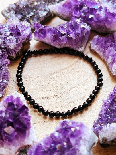 Fine Black Tourmaline 'Asha' bracelet 6mm | Protection and cleaning