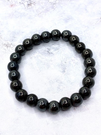Pulsera 'Asha' de Hematite imantada 8mm | Protección y meditación
