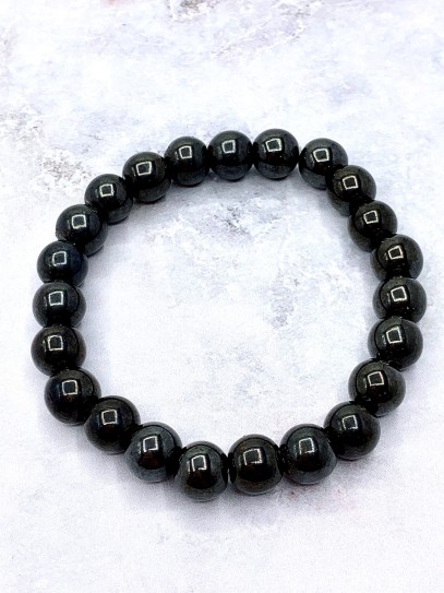 Pulsera 'Asha' de Hematite imantada 8mm | Protección y meditación