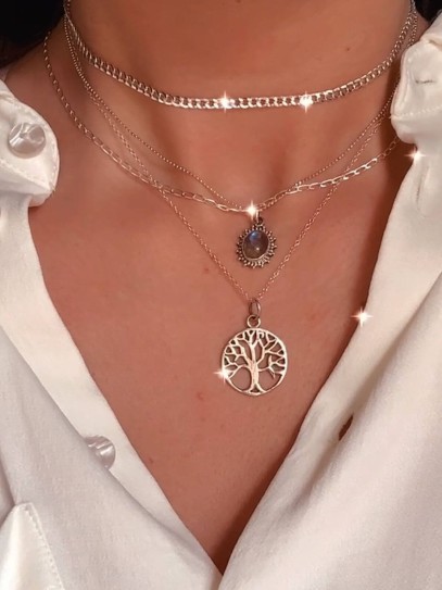 Silver 'Danae' necklace