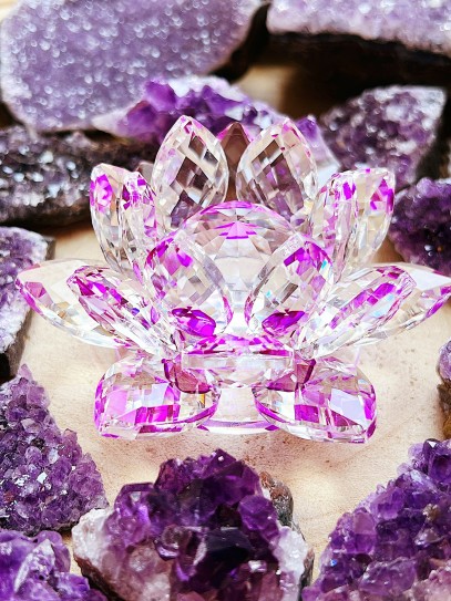 Feng Shui Crystal Lotus Flower - Purple
