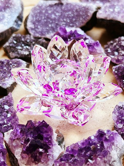 Feng Shui Crystal Lotus Flower - Purple
