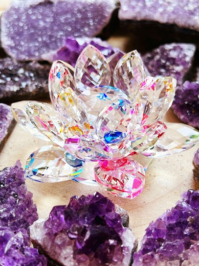 Flor de Loto de cristal de Feng Shui - Arcoíris