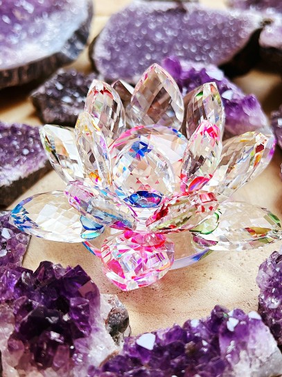 Flor de Loto de cristal de Feng Shui - Arcoíris