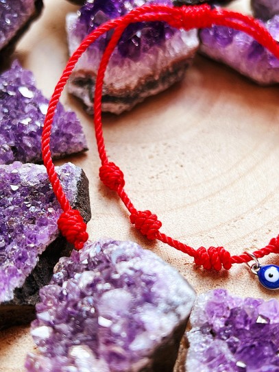 Tobillera de los 7 nudos de protección y Ojo Turco