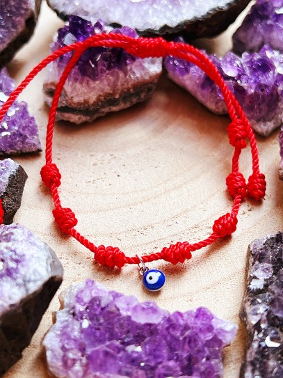 Tobillera de los 7 nudos de protección y Ojo Turco