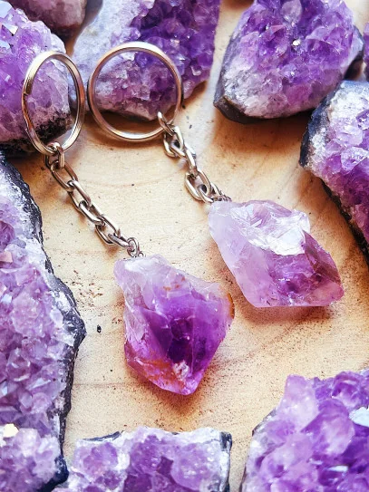 Natural Amethyst 'Anusha' Keychain