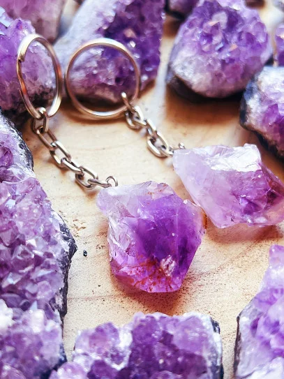 Natural Amethyst 'Anusha' Keychain