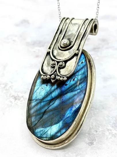 Unique handmade piece of natural Labradorite