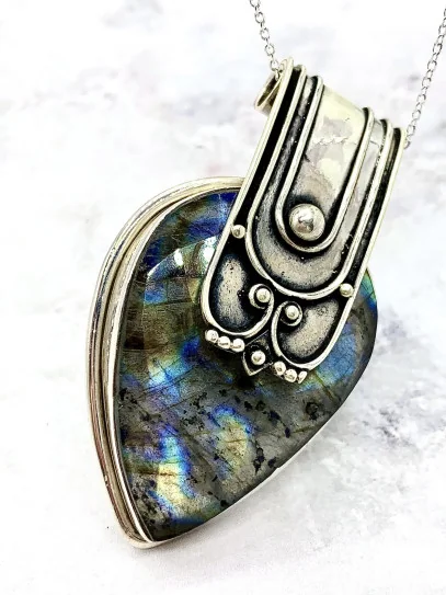 Unique handmade piece of natural Labradorite