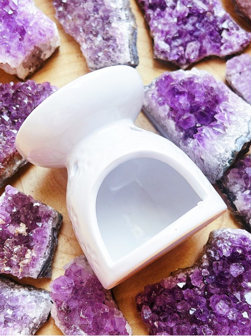 Quemador de aceites esenciales blanco