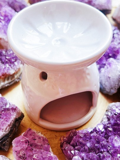 Quemador de aceites esenciales blanco