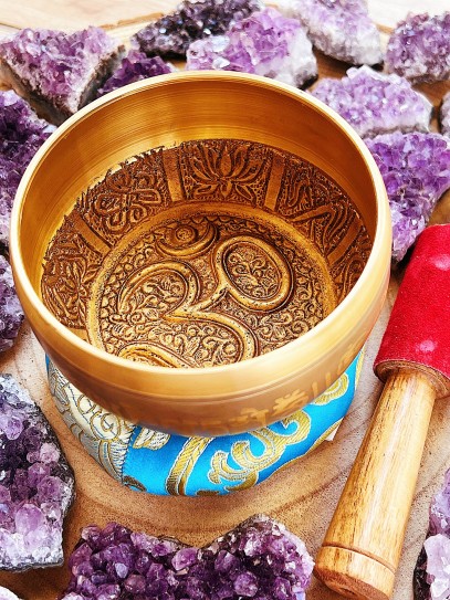 Tibetan singing bowl 7 metals of Om