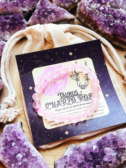 Horoscope bracelet: Taurus - Rose quartz