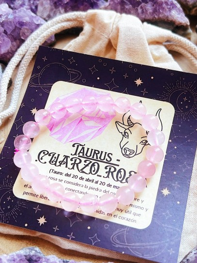 Horoscope bracelet: Taurus - Rose quartz