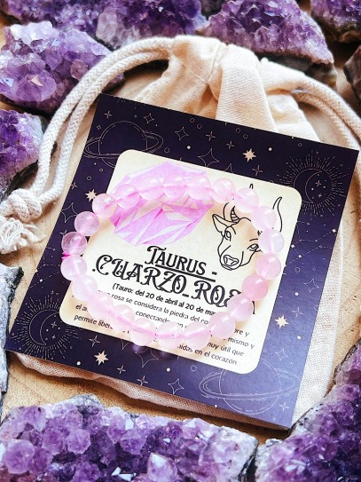 Horoscope bracelet: Taurus - Rose quartz