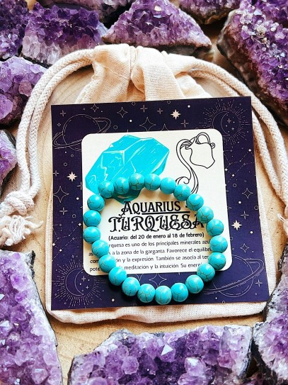 Horoscope bracelet: Aquarius - Turquoise