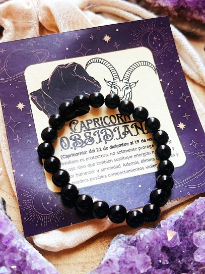 Pulsera de los horóscopos: Capricornio - Obsidiana