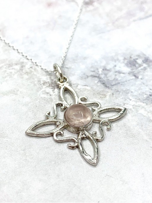 Witches Knot 'Sabrina' Rose Quartz necklace