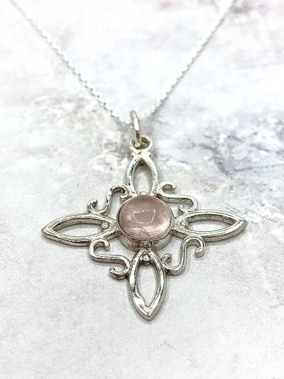 Witches Knot 'Sabrina' Rose Quartz necklace