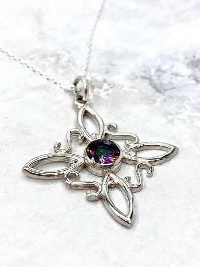 Large Witches Knot 'Sabrina' Mystic Topaz necklace