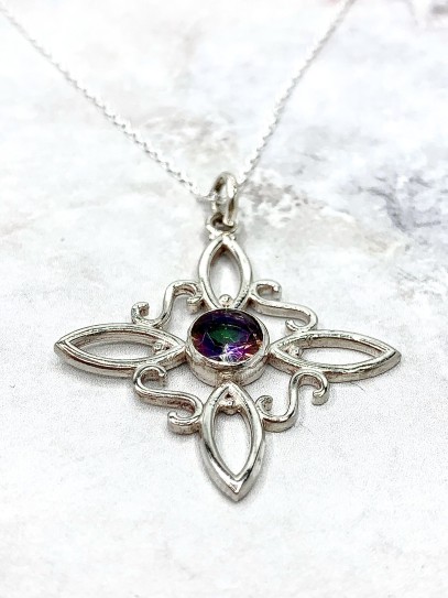 Large Witches Knot 'Sabrina' Mystic Topaz necklace