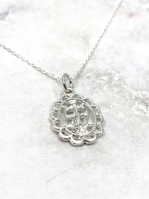Collar Creu de Caravaca mini de plata