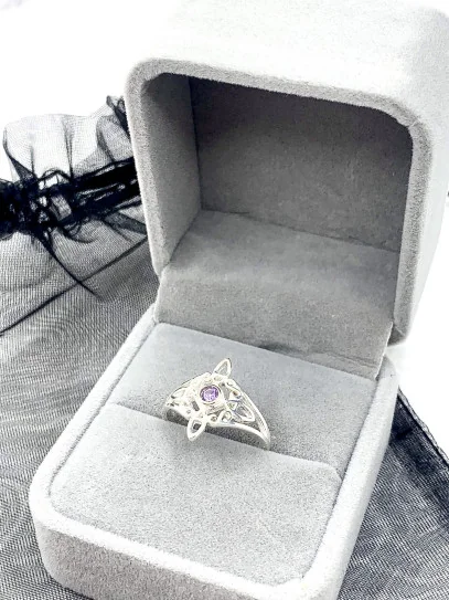 Gray velvet gift box - Rings