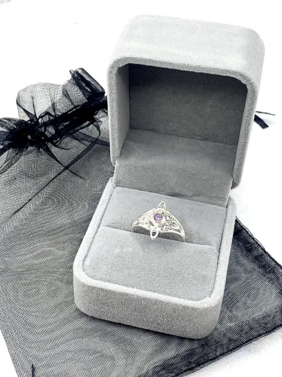 Gray velvet gift box - Rings