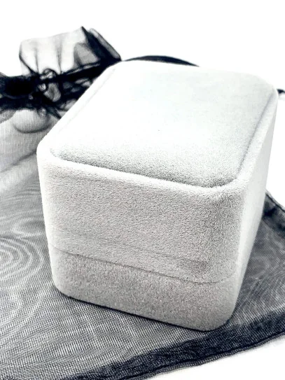 Gray velvet gift box - Rings