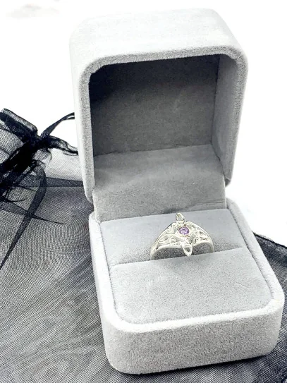 Gray velvet gift box - Rings