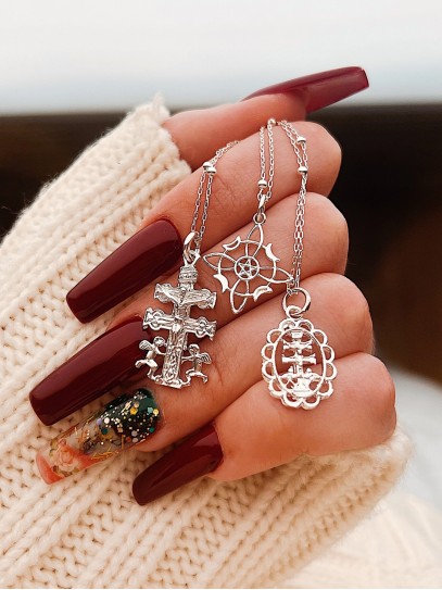 Collar Creu de Caravaca mini de plata