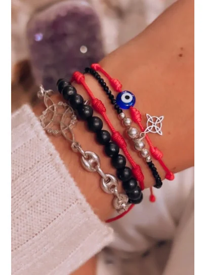 Pulsera de los 7 nudos de protección y Ojo Turco