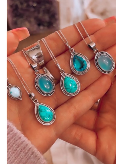 Collaret 'Amazonas' de Topazi blau