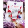 Pulsera de los 7 nudos de protección y charms de la suerte
