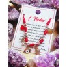 Pulsera de los 7 nudos de protección y charms de la suerte