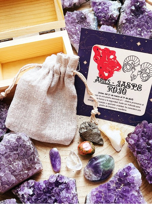 Kit 6 piedras de los horóscopos: Aries - Jaspe rojo
