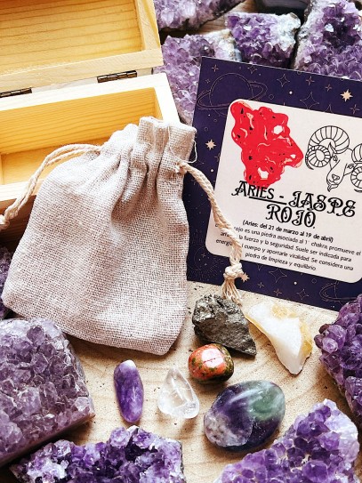 Kit of 6 horoscope stones: Aries - Red Jasper