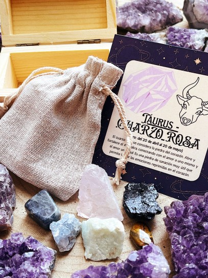 Kit 6 piedras de los horóscopos: Tauro - Cuarzo rosa