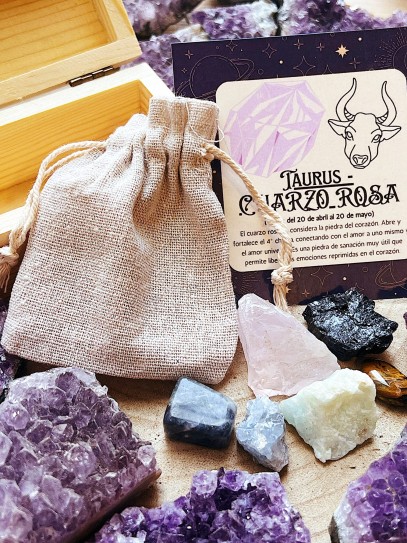 Kit 6 piedras de los horóscopos: Tauro - Cuarzo rosa