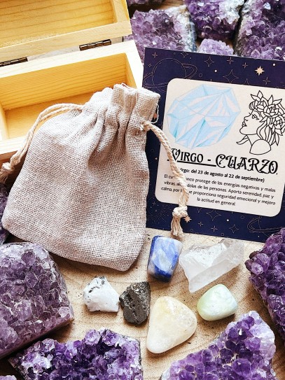 Kit of 6 horoscope stones: Virgo - White Quartz